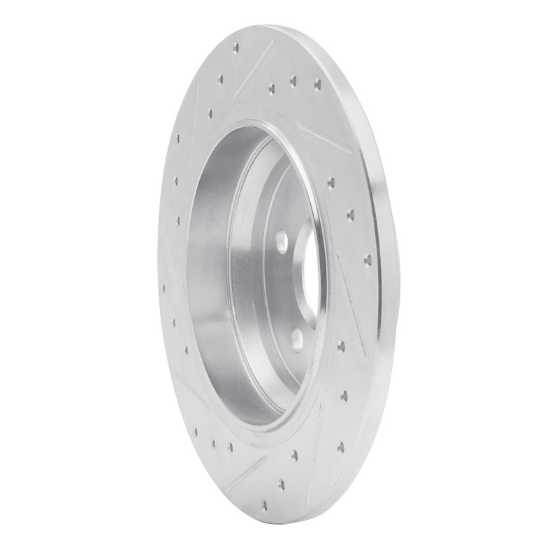Mercedes-Benz CL550 Brake Rotor (1) - Rear Right - R1 Concepts - Drilled & Slotted - Silver - `07-`13